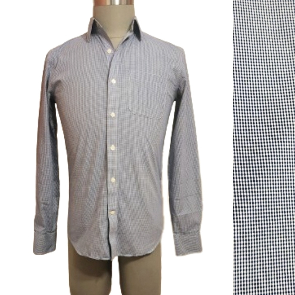 Old Navy Slim Fit Check Print Dress Shirt Navy White Small